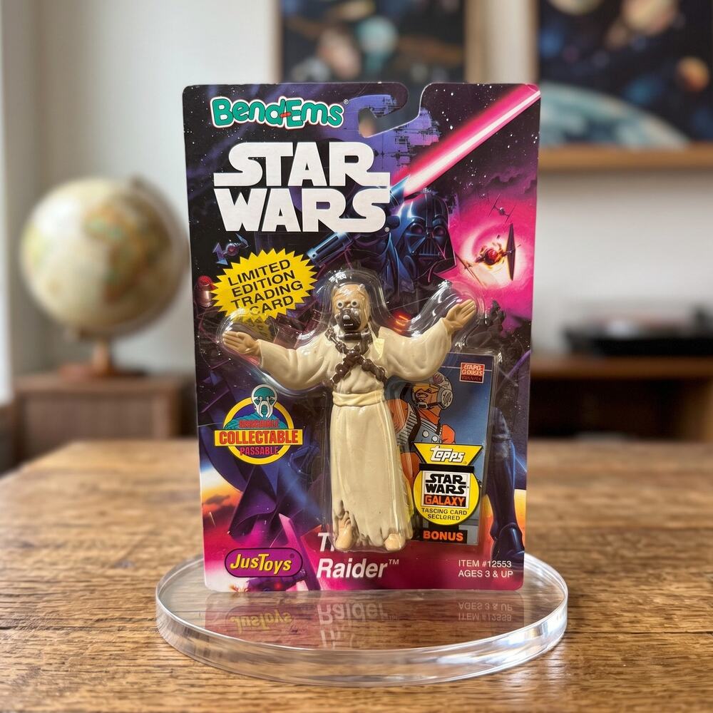 1994 JusToys Star Wars Bend-Ems Tusken Raider Topps Card Sealed 12553